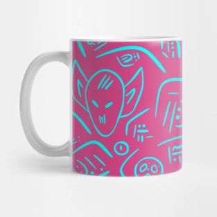 Pink Versecism Art, Outer Space Pattern, Birthday Gift Idea Mug